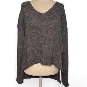 Brandy Melville Grey V-Neck Sweater